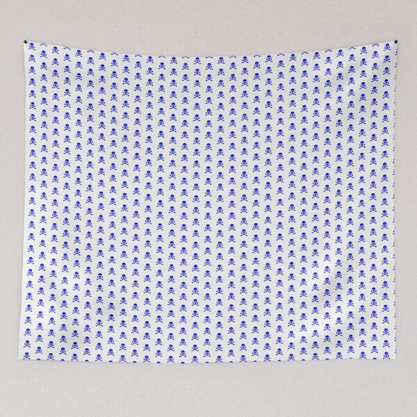 Item preview, Blue Pirate Skull Crossbones Design designed and sold by pattern-archive.