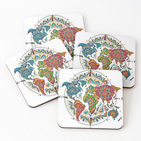 Item preview, Colorful mandala world map designed and sold by urbanshop7.