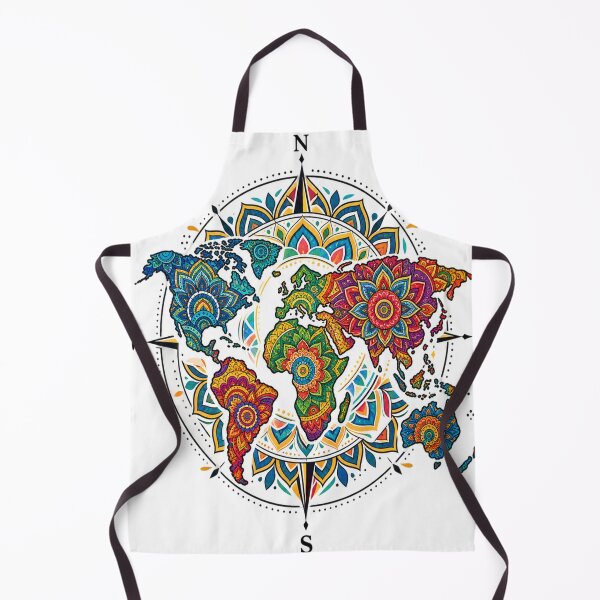 Item preview, Colorful mandala world map designed and sold by urbanshop7.