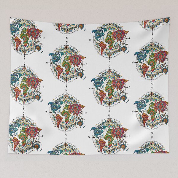 Item preview, Colorful mandala world map designed and sold by urbanshop7.
