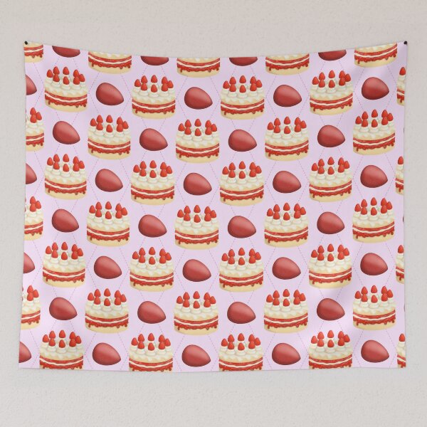 Item preview, Strawberry cake pink diamond pattern designed and sold by ClarissaDoodles.