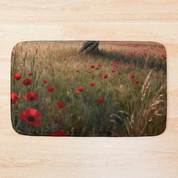 Item preview, Poppy Meadow Wall Art, Surreal Tree Landscape Painting, Dreamy Wildflower Nature Print, Countryside Decor designed and sold by stylishdzign.