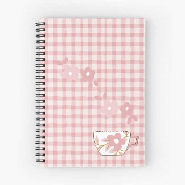 Item preview, Pink Gingham Tea Party | Cottagecore Floral Cup Pattern designed and sold by MayoshaVibes.