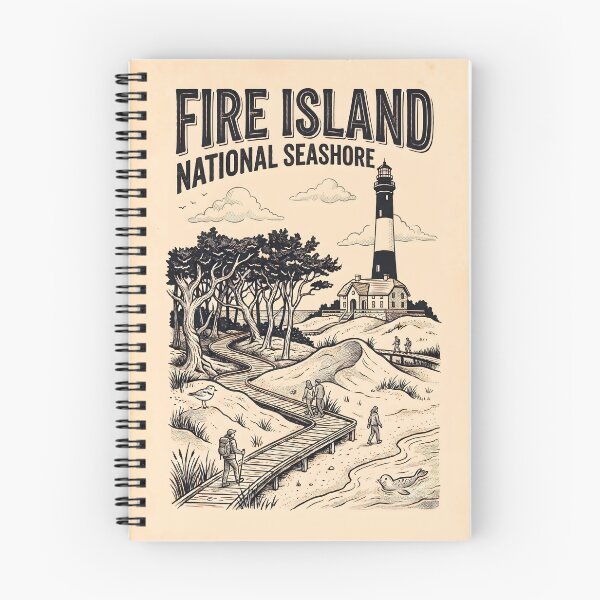 Item preview, Fire Island National Seashore Vintage Coastal Poster designed and sold by Wild Places Paper Co..
