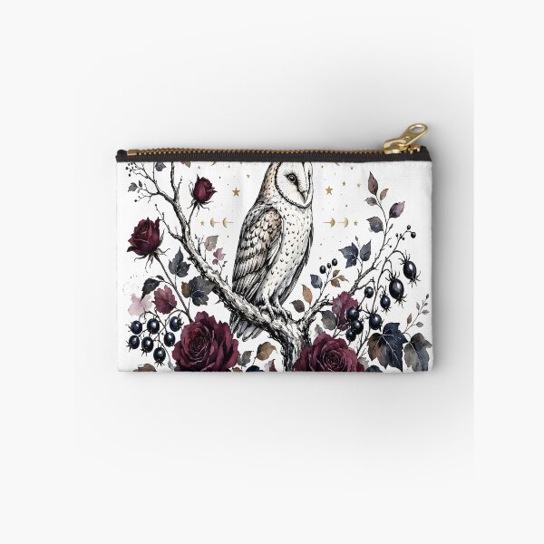 Item preview, Witchy Barn Owl with Full Moon and Dark Watercolor Roses designed and sold by CraftyValley.