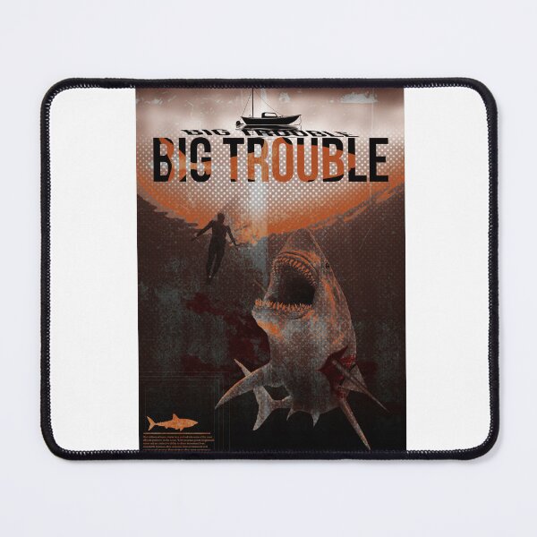 Item preview, Big Trouble – Vintage Shark Attack Ocean Poster designed and sold by ustylelab.
