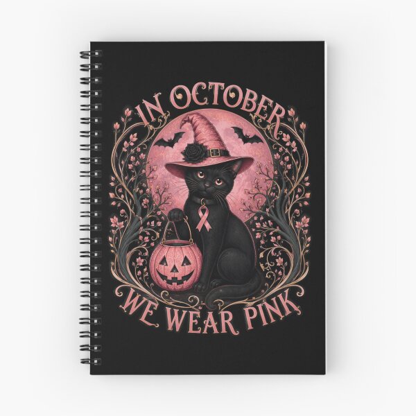 Item preview, In October We Wear Pink Black Cat Witch Breast Cancer designed and sold by Pet  Designs.