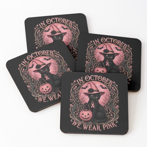 Item preview, In October We Wear Pink Black Cat Witch Breast Cancer designed and sold by Pet  Designs.