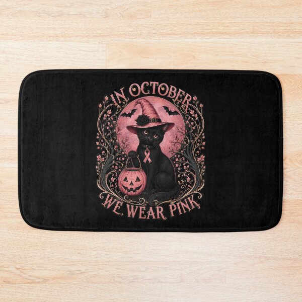 Item preview, In October We Wear Pink Black Cat Witch Breast Cancer designed and sold by Pet  Designs.
