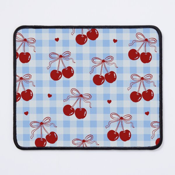 Item preview, Cherry Bow Gingham Seamless Pattern designed and sold by jianina-alondra.