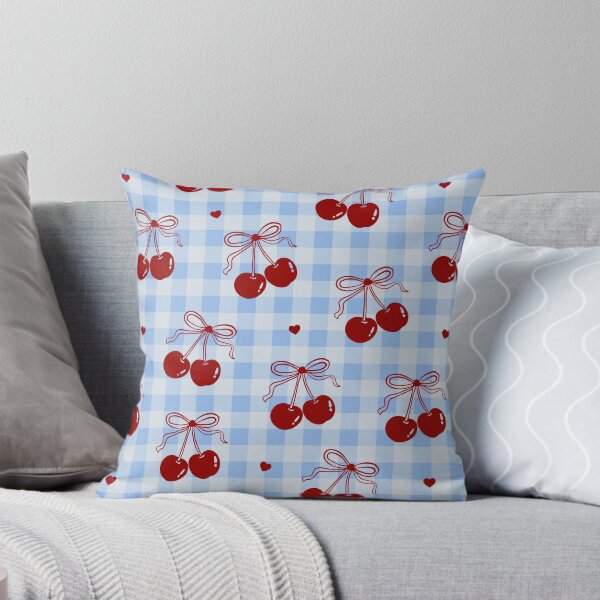 Item preview, Cherry Bow Gingham Seamless Pattern designed and sold by jianina-alondra.