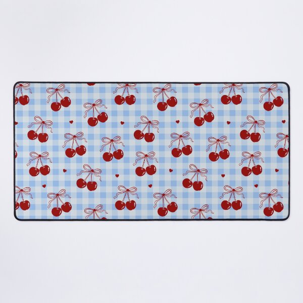 Item preview, Cherry Bow Gingham Seamless Pattern designed and sold by jianina-alondra.