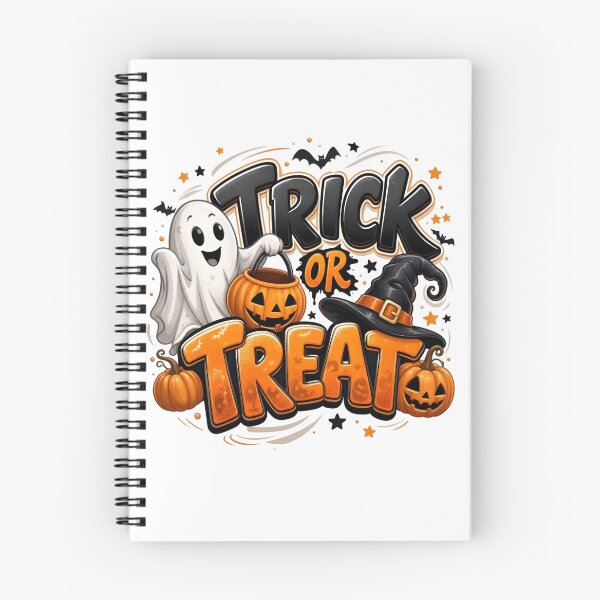 Item preview, Halloween Trick or Treat Ghost Witch Pumpkin – Spooky Halloween Graphic designed and sold by Kruti Collection.