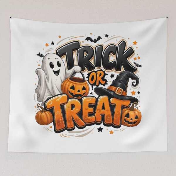 Item preview, Halloween Trick or Treat Ghost Witch Pumpkin – Spooky Halloween Graphic designed and sold by Kruti Collection.