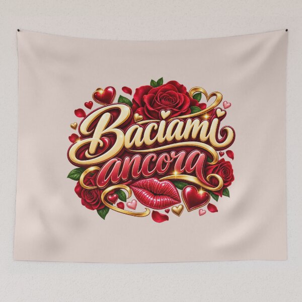 Item preview, Kiss Me Again - Red Lips Roses and Golden Hearts Romantic Italian Design designed and sold by MetaModel Editions.