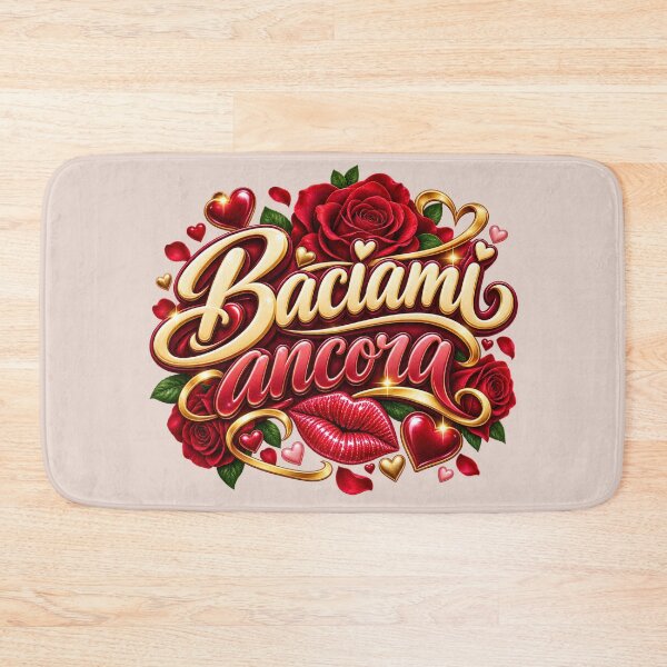 Item preview, Kiss Me Again - Red Lips Roses and Golden Hearts Romantic Italian Design designed and sold by MetaModel Editions.