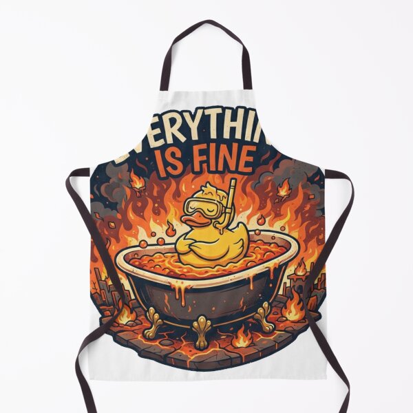 Item preview, Everything Is Fine Cute Rubber Duck On Fire Funny Meme T-Shirt Design designed and sold by 9KYC4.