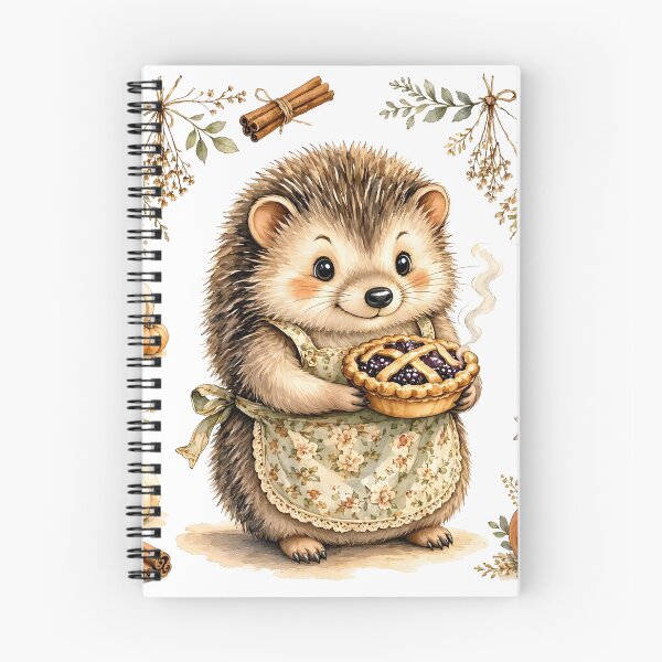 Item preview, Cute Cottagecore Hedgehog Baking Illustration designed and sold by CraftyValley.