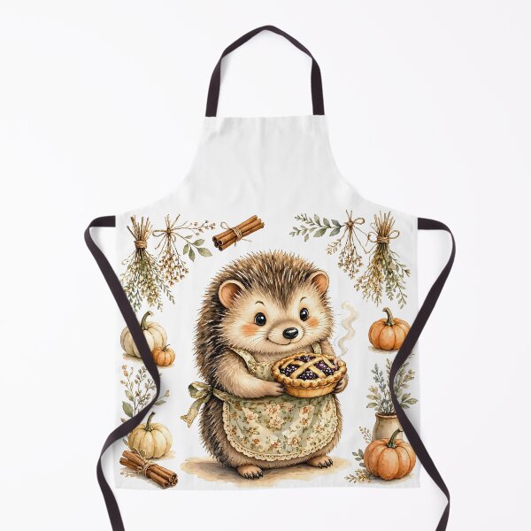 Item preview, Cute Cottagecore Hedgehog Baking Illustration designed and sold by CraftyValley.