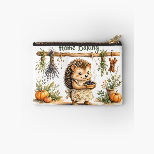 Item preview, Cute Hedgehog Home Baking with Autumn Pumpkins designed and sold by CraftyValley.