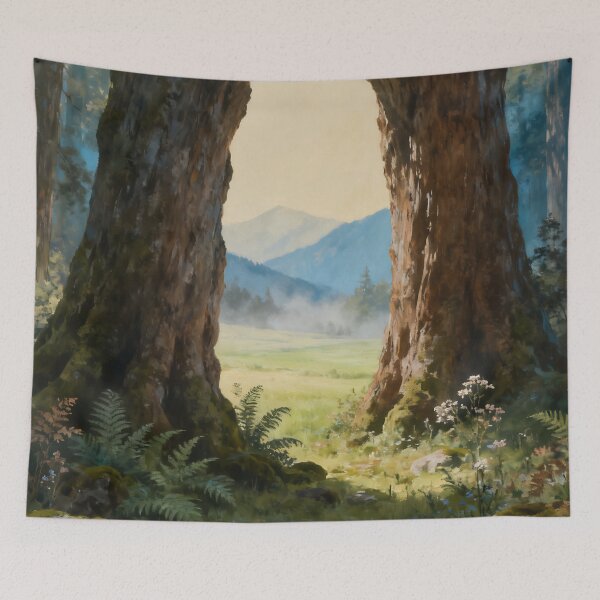 Item preview, Enchanted Forest Arch Wall Art, Woodland Landscape Painting, Dreamy Nature Print, Mystical Forest Decor designed and sold by stylishdzign.