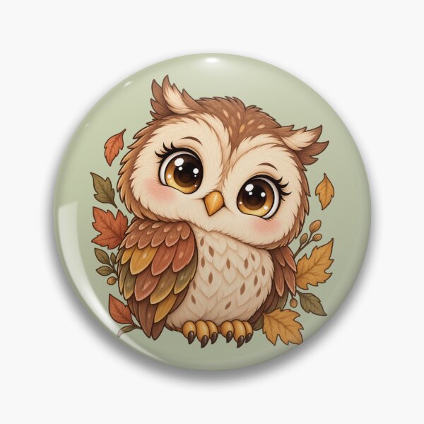 Item preview, Cute Autumn Owl – Kawaii Fall Woodland Owl designed and sold by HO•Designs.
