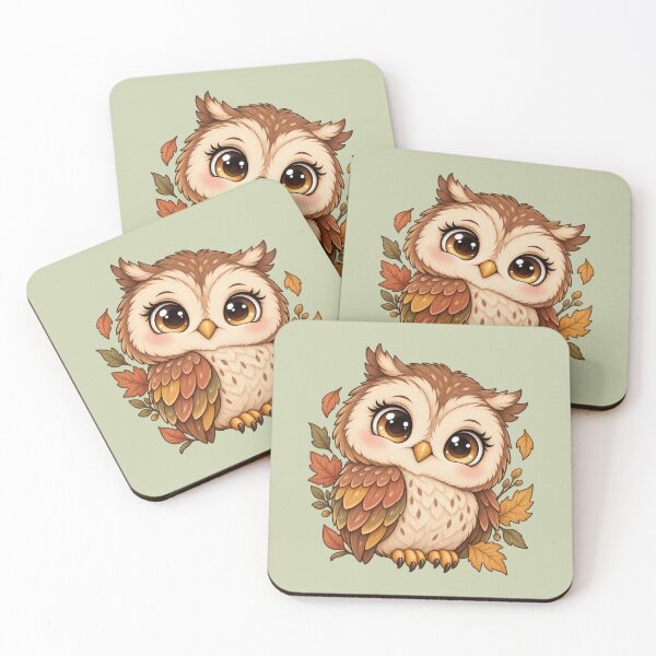 Item preview, Cute Autumn Owl – Kawaii Fall Woodland Owl designed and sold by HO•Designs.