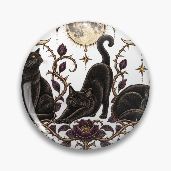 Item preview, Triple Moon Black Cats | Mystical Gothic Cat Crescent Moon Art designed and sold by DmaarGroup.