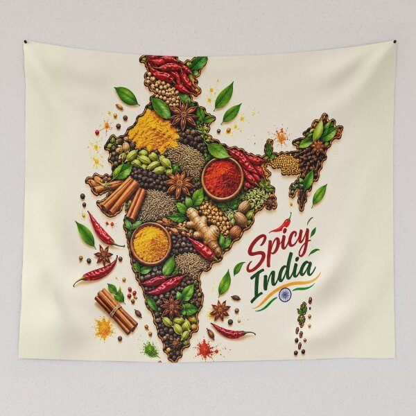 Item preview, Indian spice map art designed and sold by urbanshop7.