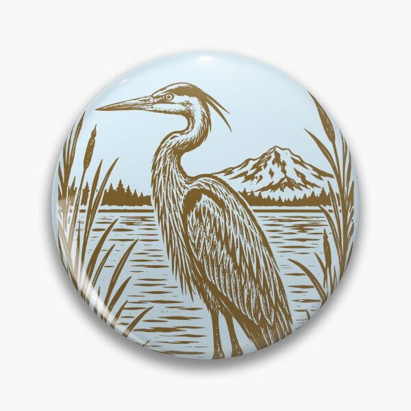 Item preview, Great Blue Heron River Vintage Nature Birdwatching designed and sold by Y-Vibes.