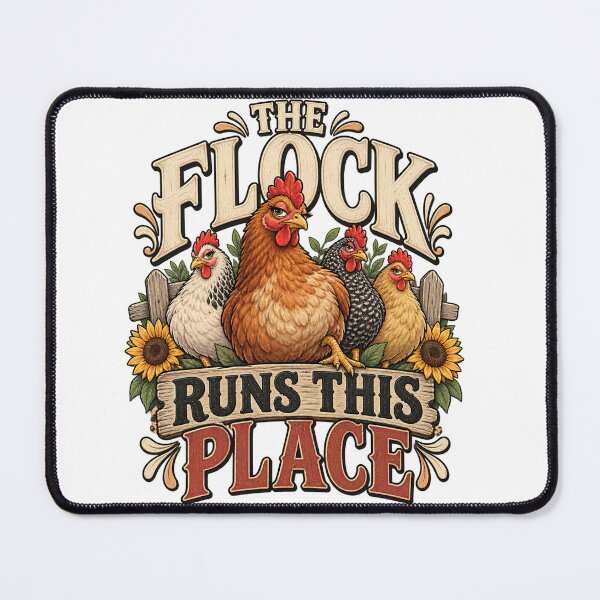 Item preview, The Flock Runs This Place – Funny Backyard Chickens designed and sold by FaithArt777.