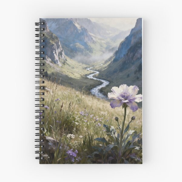 Item preview, Alpine Wildflower Landscape Wall Art, Mountain Meadow Painting, Surreal Nature Print, Dreamy Botanical Decor designed and sold by stylishdzign.