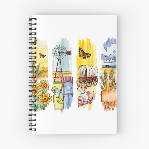 Item preview, Kansas Prairie Watercolor – Wheat, Windmill & Covered Wagon designed and sold by Marie Gems.