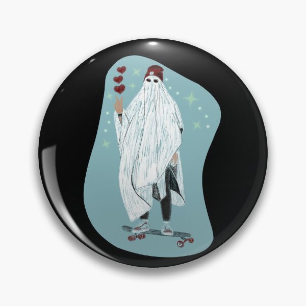 Item preview, A fun illustration of a skateboarding ghost for Halloween. designed and sold by Luziani.
