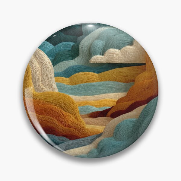 Item preview, Embroidered Abstract Landscape With Warm Hills designed and sold by Aliforall.