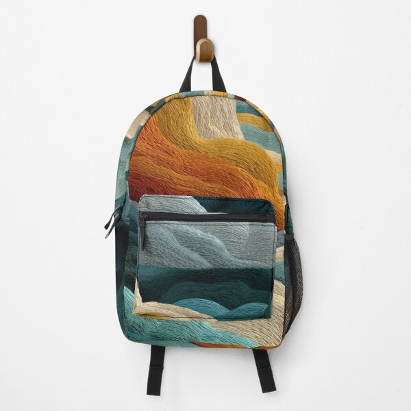 Item preview, Embroidered Abstract Landscape With Warm Hills designed and sold by Aliforall.