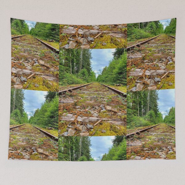 Item preview, Nature Reclaiming Overgrow forest Railroad Tracks designed and sold by ObjectAndNature.