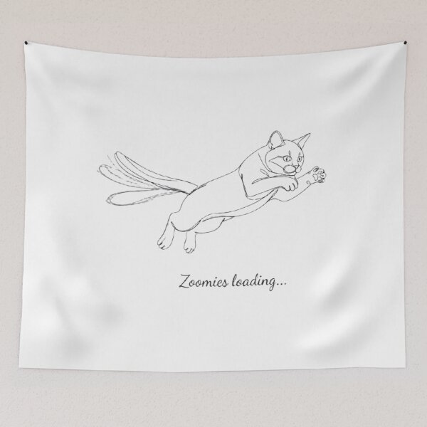 Item preview, Zoomies Loading Funny Mid Air Cat designed and sold by PrintforDesign.