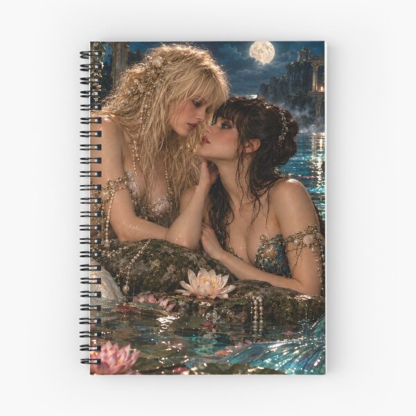 Item preview, Lesbian Mermaid Love Romantic Fantasy LGBTQ Women in Love designed and sold by IRON SIREN.