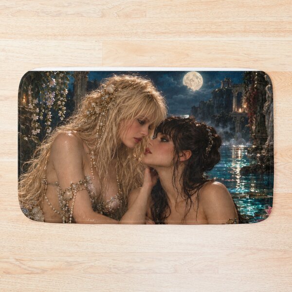 Item preview, Lesbian Mermaid Love Romantic Fantasy LGBTQ Women in Love designed and sold by IRON SIREN.