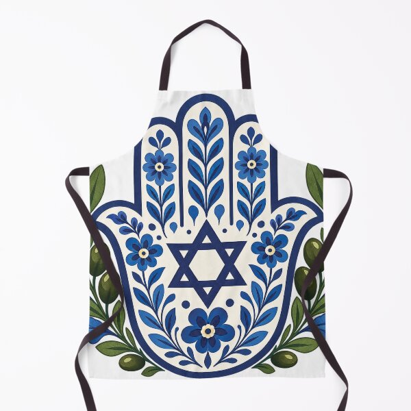 Item preview, Jewish Hamsa Star of David Floral Folk Art designed and sold by Gold Turtle  Lina.