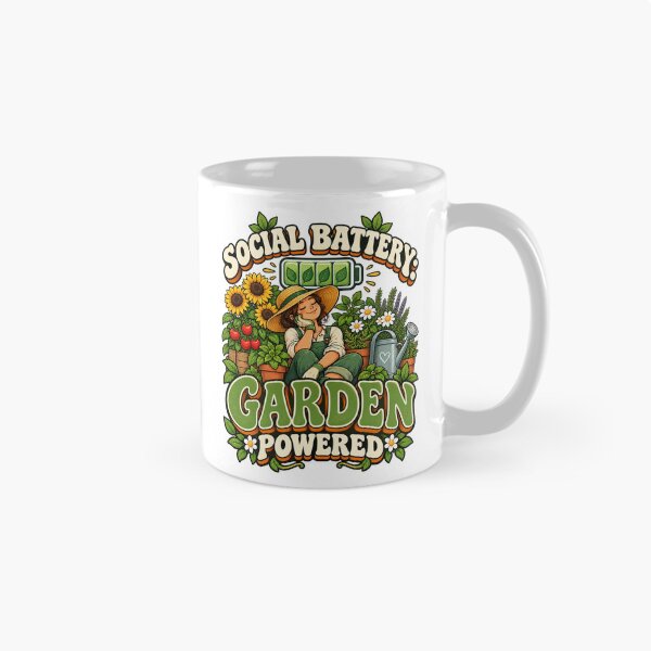 Item preview, Social Battery Garden Powered – Funny Gardener designed and sold by FaithArt777.