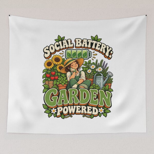 Item preview, Social Battery Garden Powered – Funny Gardener designed and sold by FaithArt777.
