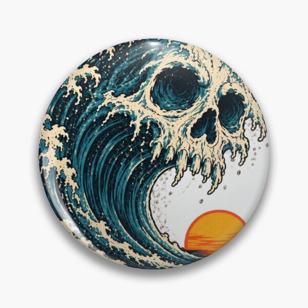 Item preview, Wicked Waves – Haunted Skull Surf Halloween designed and sold by mnkyride.