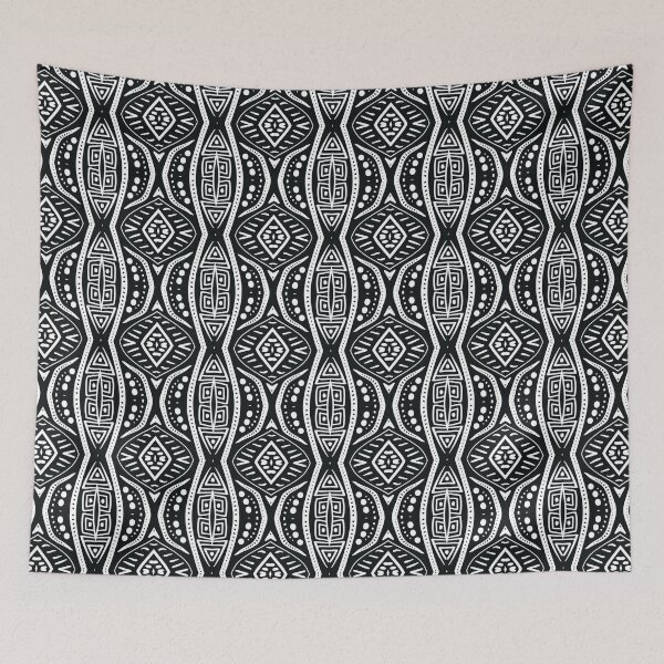 Item preview, Black White Polynesian Tahitian Style Pattern designed and sold by SeaChangeDesign.