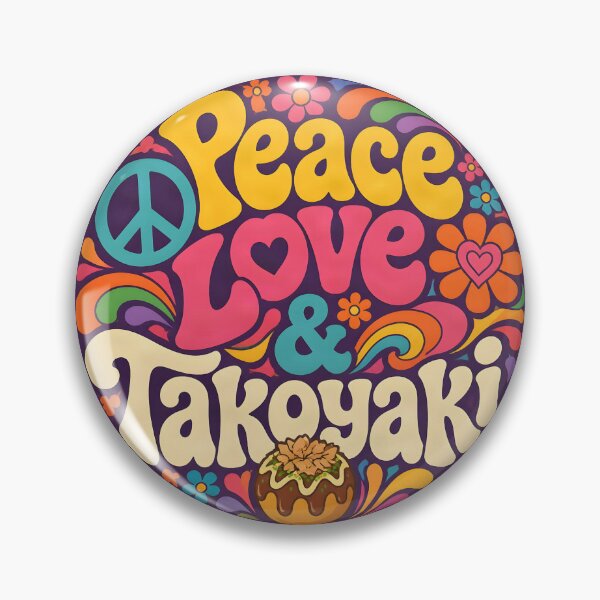 Item preview, Peace, Love and Takoyaki – Japanese Food Lover Retro Psychedelic Design designed and sold by ZombieZooCuties.