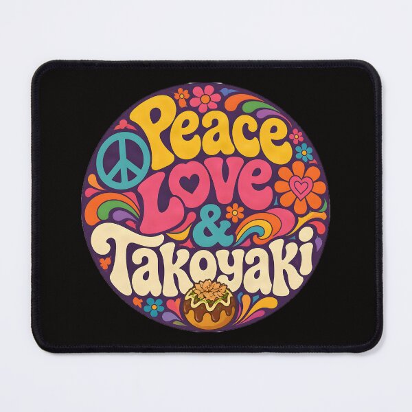 Item preview, Peace, Love and Takoyaki – Japanese Food Lover Retro Psychedelic Design designed and sold by ZombieZooCuties.