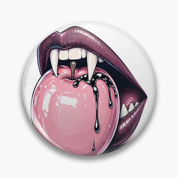 Item preview, Bitten Poison Apple with Vampire Lips and Slime designed and sold by CraftyValley.