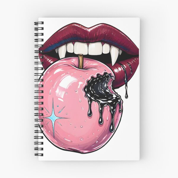 Item preview, Vampire Lips Biting Pink Poison Apple designed and sold by CraftyValley.