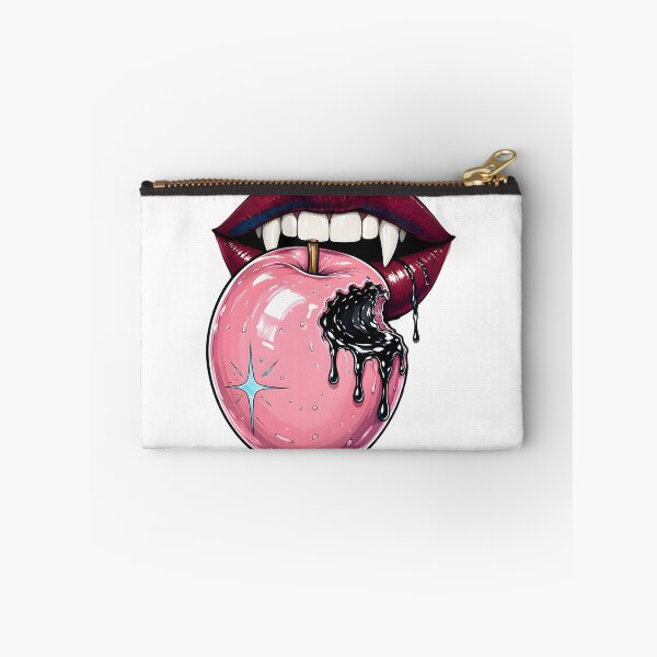 Item preview, Vampire Lips Biting Pink Poison Apple designed and sold by CraftyValley.